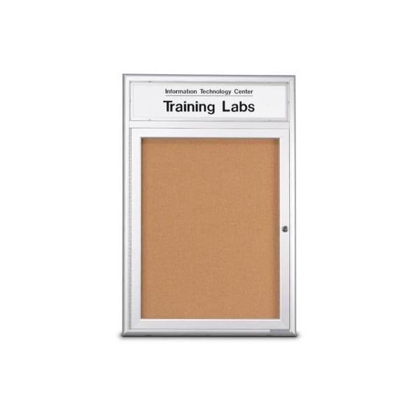Single Door Radius Corkboard, Header, 18